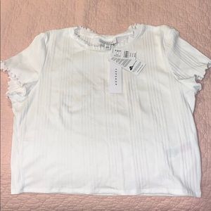 TOPSHOP- white smock short sleeved shirt